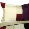 [Eternal Promiss] 3PC Vermicelli-Quilted Patchwork Quilt Set (Full/Queen Size)