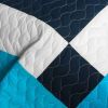 [Sea Center ] 3PC Vermicelli-Quilted Patchwork Quilt Set (Full/Queen Size)