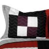 [Classical Sentiment] 3PC Vermicelli-Quilted Patchwork Quilt Set (Full/Queen Size)