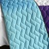 [Voilet Diamonds] 3PC Vermicelli-Quilted Patchwork Quilt Set (Full/Queen Size)