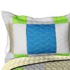 [Happiness Field] 3PC Vermicelli-Quilted Patchwork Quilt Set (Full/Queen Size)