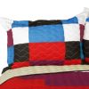 [Shinning] 3PC Vermicelli - Quilted Patchwork Quilt Set (Full/Queen Size)