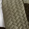 [Milky Quartz - B] Vermicelli-Quilted Patchwork Geometric Quilt Set Full/Queen