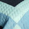 [Ocean Star] 3PC Vermicelli-Quilted Patchwork Quilt Set (Full/Queen Size)