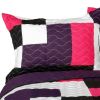 [Enough] 3PC Vermicelli - Quilted Patchwork Quilt Set (Full/Queen Size)