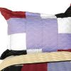 [Wind Castle] 3PC Vermicelli-Quilted Patchwork Quilt Set (Full/Queen Size)