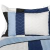 [Watermark] 3PC Vermicelli - Quilted Patchwork Quilt Set (Full/Queen Size)