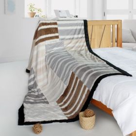 Onitiva - [Chic Life] Stylish Patchwork Throw Blanket (61 by 86.6 inches)