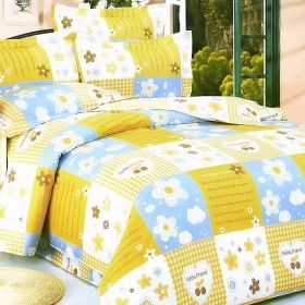 Blancho Bedding - [Yellow Countryside] 100% Cotton 5PC Comforter Set (Full Size)