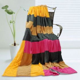 Onitiva - [Sweet Life] Soft Coral Fleece Patchwork Throw Blanket (59 by 78.7 inches)