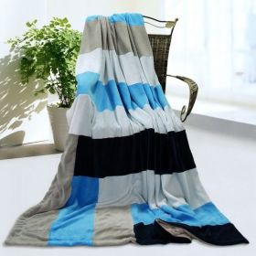 Onitiva - [Love is blue] Soft Coral Fleece Patchwork Throw Blanket (59 by 78.7 inches)