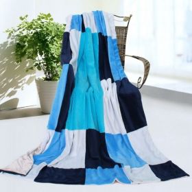 Onitiva - [Fashion Life] Soft Coral Fleece Patchwork Throw Blanket (59 by 78.7 inches)