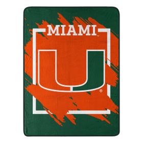 MIAMI OFFICIAL NCAA "Halftone" Micro Raschel Throw Blanket; 46" x 60"