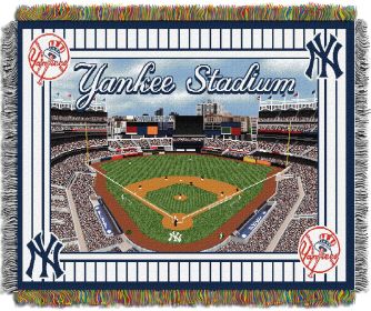 Yankees OFFICIAL MLB "Stadium" Woven Tapestry Throw Blanket; 48" x 60"