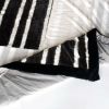 Onitiva - [Fashion Stripes] Stylish Patchwork Throw Blanket (61 by 86.6 inches)