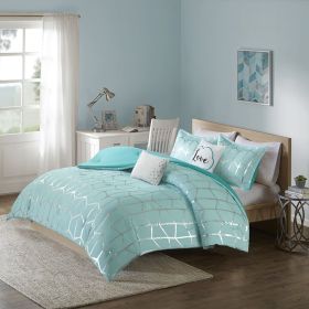 Metallic Printed Comforter Set (Color: as Pic)