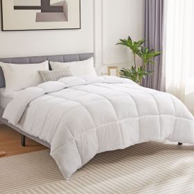 Bedding Polyester Comforter Duvet Insert, Quilted Comforter with Corner Tabs, Box Stitched Alternative Comforter with Ultra Soft Fiber Material (Color: as Pic)